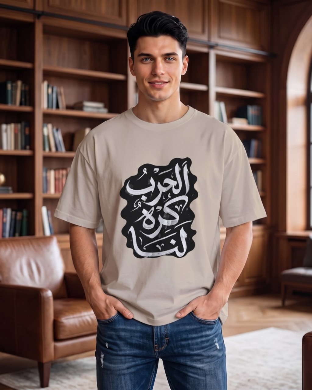 قميص مطبوع بخط عربي أصيل — تصاميم جديدة
