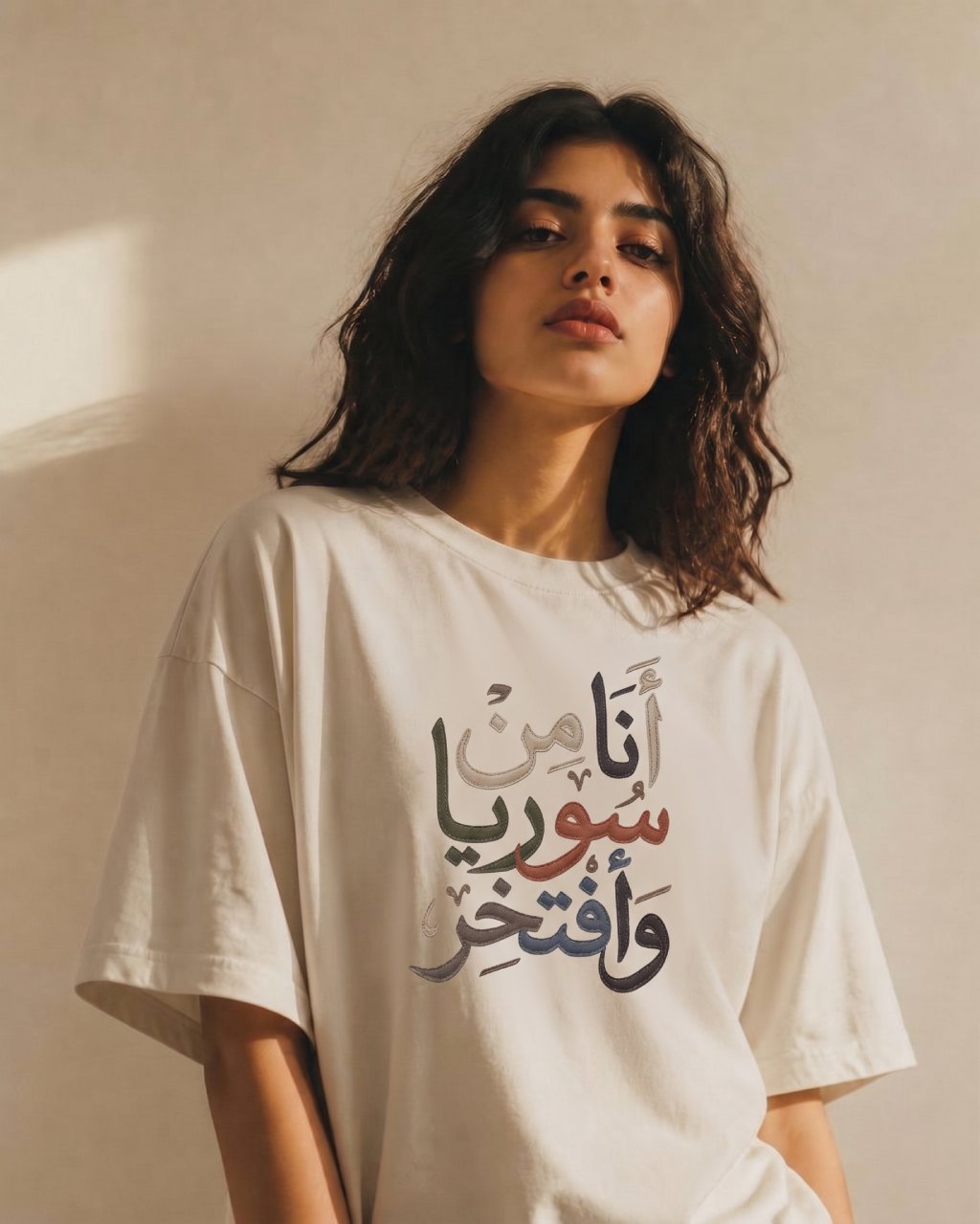 قميص مطبوع بخط عربي أصيل — سوريا